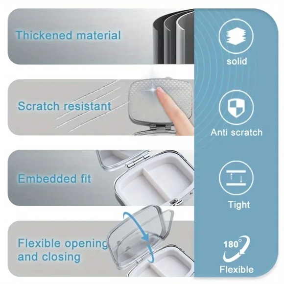 🐰 Honeycomb Bee Multi-Use Pill Box Mirror Container - Picture 6 of 7